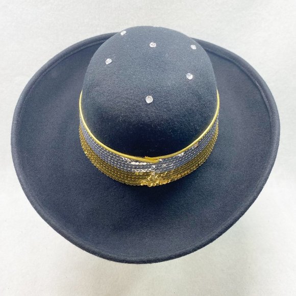 Vintage Sonni San Francisco Black Wool Wide Brim Bowler Hat main image 6